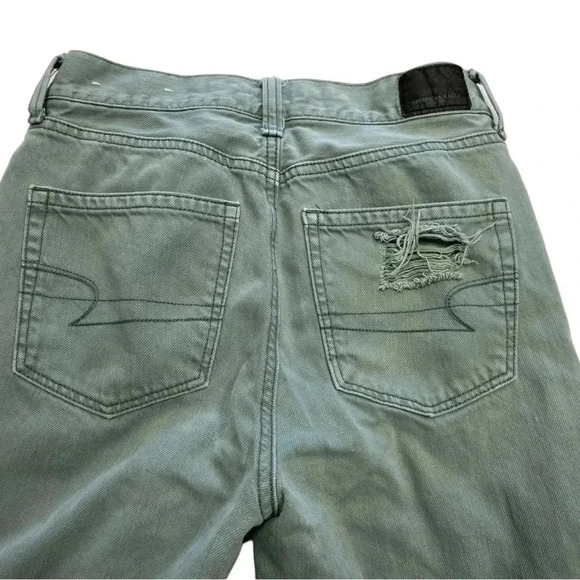 American Eagle Distressed Skinny Light Green High Rise Jeans Size 0 - Picture 10 of 11